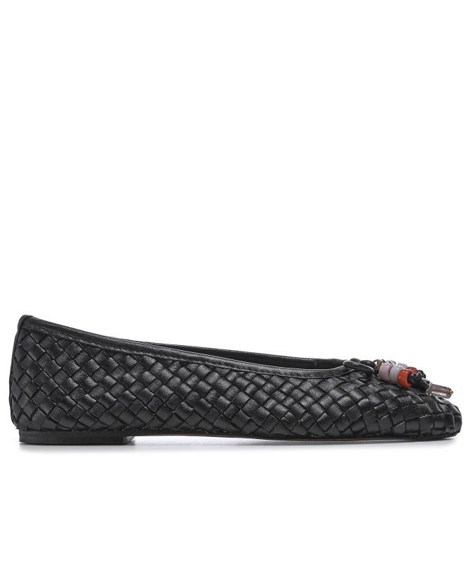 INUOVO Lattice Beaded Ballet Flats