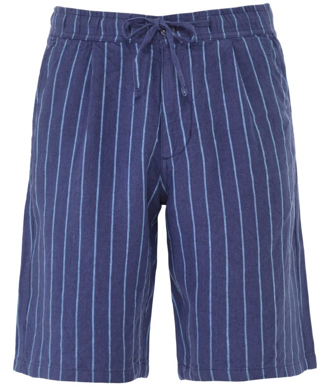 Knowledge Cotton Linen Stripe Drawstring Shorts