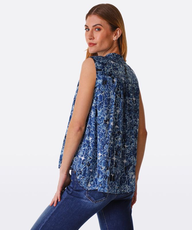 High Glamour Sleeveless Floral Top