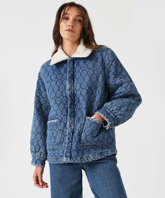 Seventy + Mochi Frida Sherpa Collar Quilted Jacket