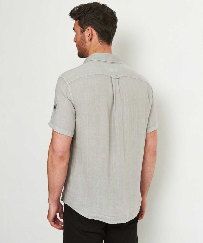 Belstaff Short Sleeve Linen Scale Shirt
