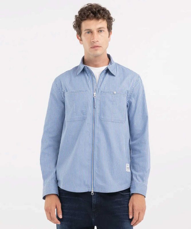 Replay Striped Zip-Through Shirt