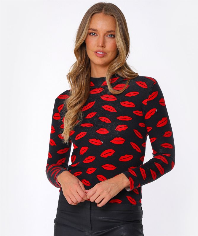 RIXO Tully Lips Silk Blend Top