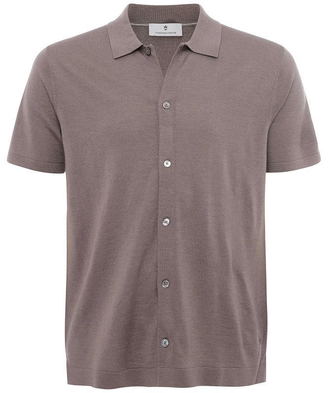 Thomas Maine Fine Merino Button Polo Shirt