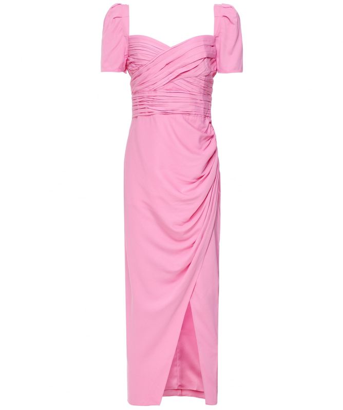 Self-Portrait Crepe Wrap Midi Dress