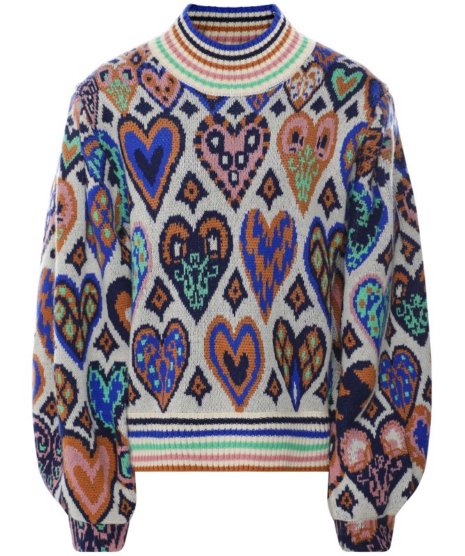 FARM Rio Hearts Ikat Knit Jumper