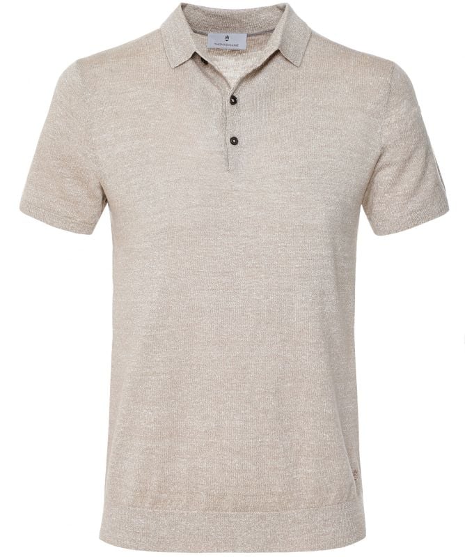 Thomas Maine Linen Merino Wool Polo Shirt