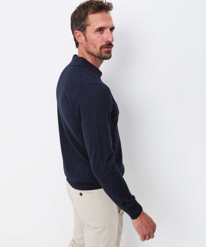 Thomas Maine Merino Long Sleeve Polo Shirt