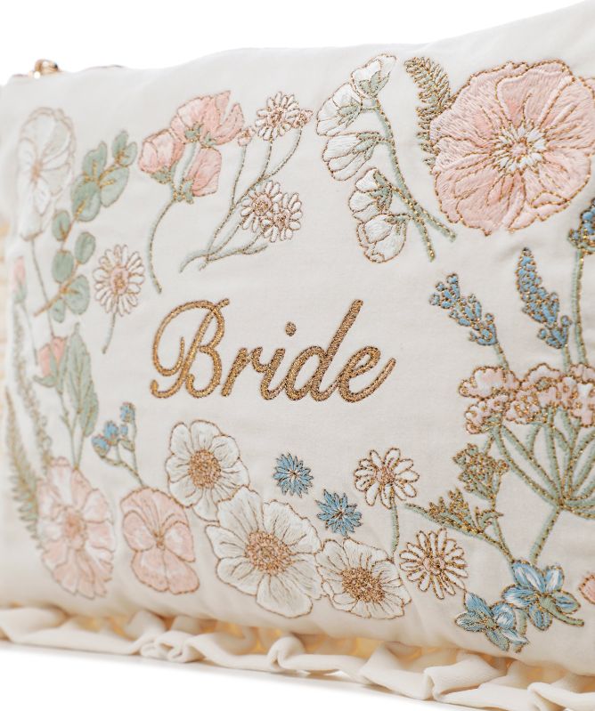 Elizabeth Scarlett Pressed Flowers Bride Pouch