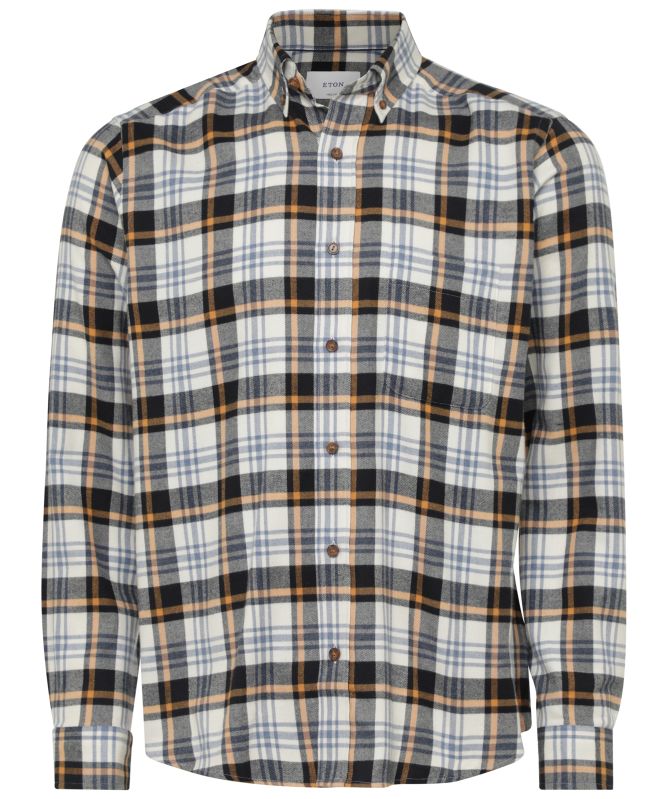 Eton Plaid Check Flannel Shirt