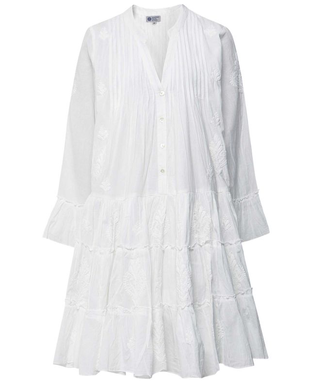 Handprint Dream Apparel White Embroidered Lobster Dress Handprint Dream Apparel White Embroidered Lobster Dress
