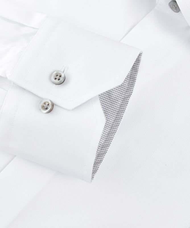 Stenstroms Fitted Body Contrast Trim Shirt