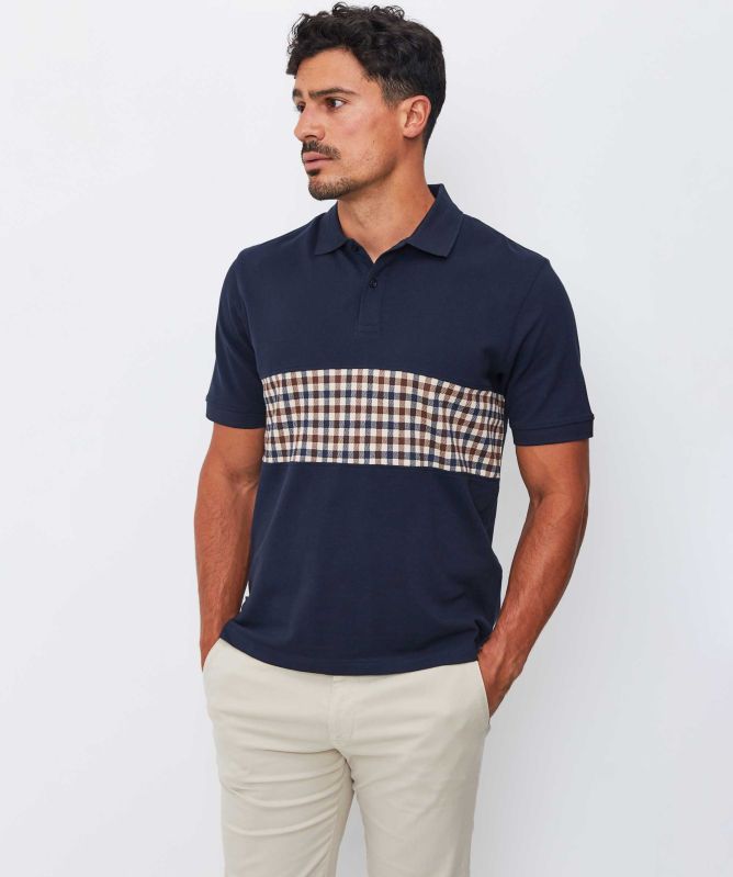 Aquascutum Club Check Insert Polo Shirt