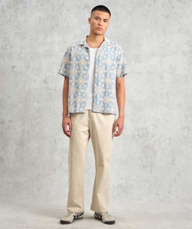 Wax London Short Sleeve Lace Didcot Shirt
