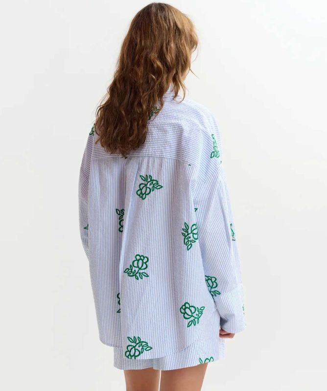 Essentiel Antwerp Jalinki Embroidered Pinstripe Shirt