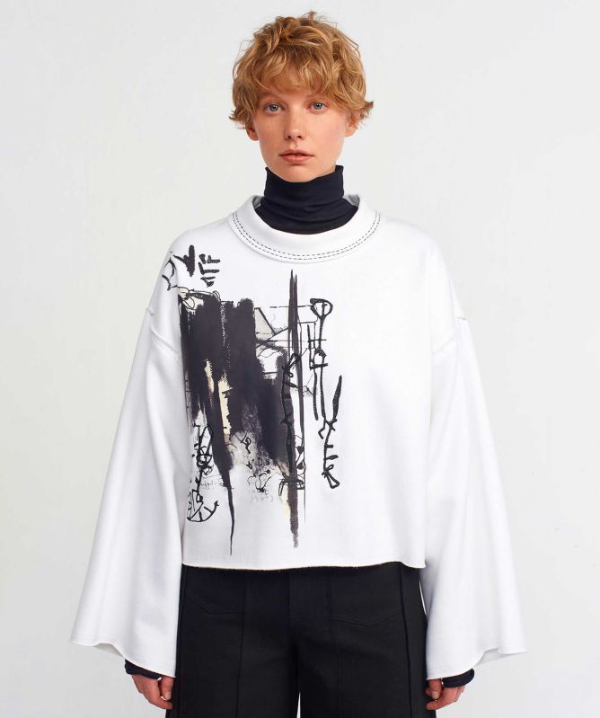NU London Swiggle Print Sweatshirt