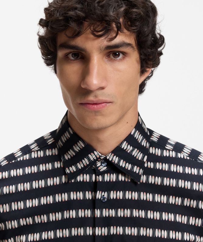 BOSS Regular-Fit Printed Cotton Poplin Shirt