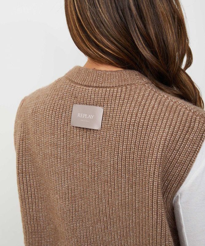 Replay Oversized Sleeveless Cardigan