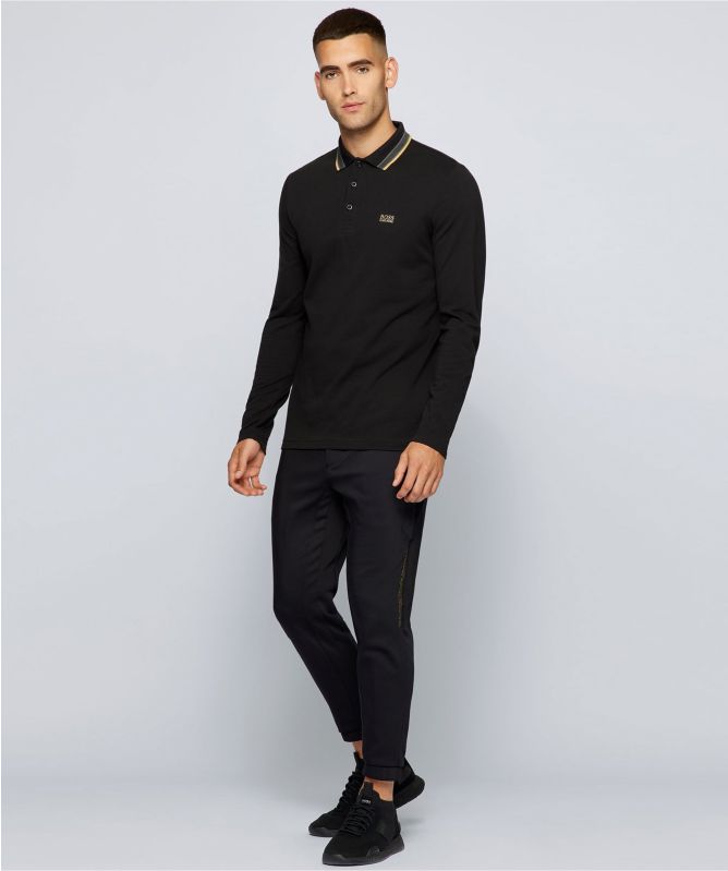 BOSS Long Sleeve Plisy Polo Shirt