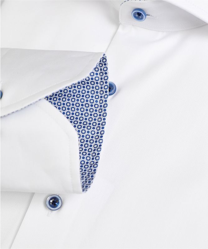 Stenstroms Fitted Body Dot Trim Shirt