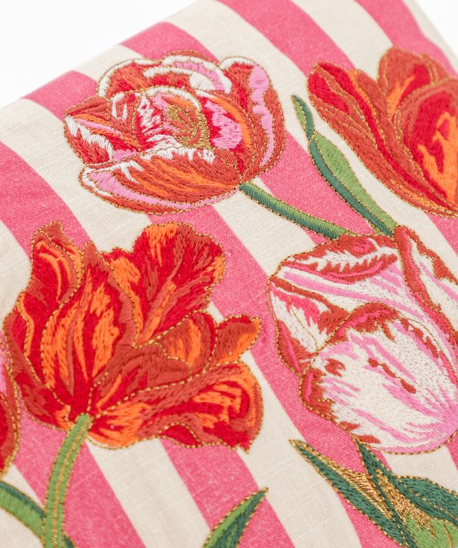 Elizabeth Scarlett Tulip Stripe Printed Everyday Pouch
