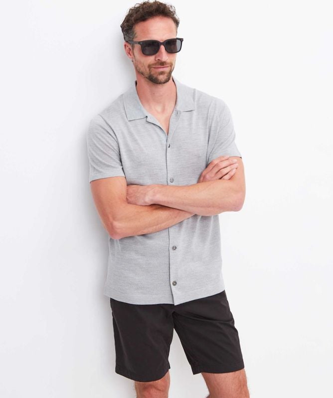 Thomas Maine Fine Merino Button Polo Shirt