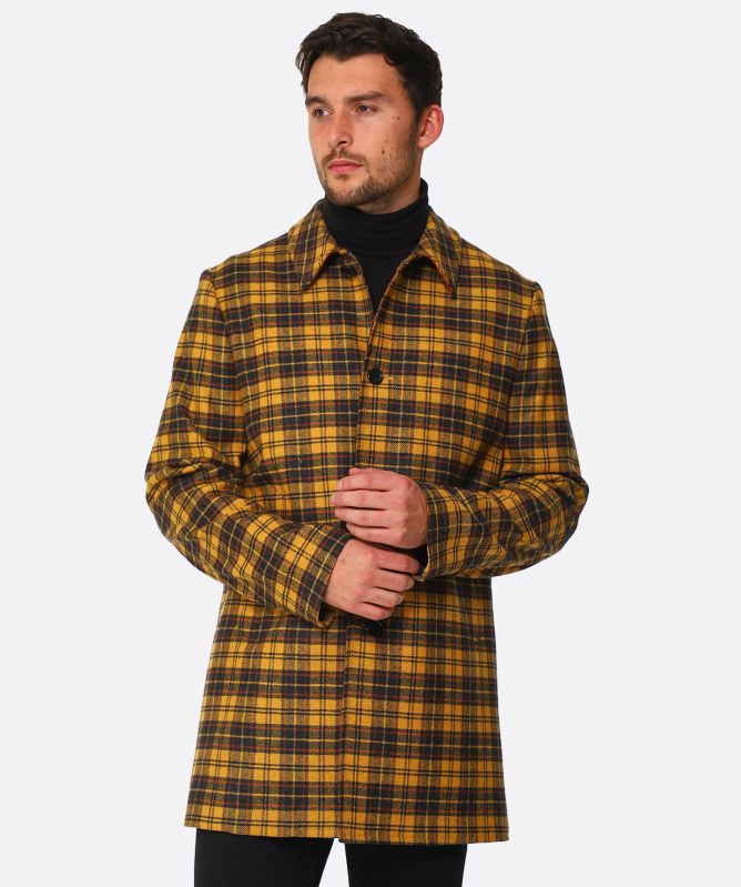 Paul Smith Wool Check Overcoat