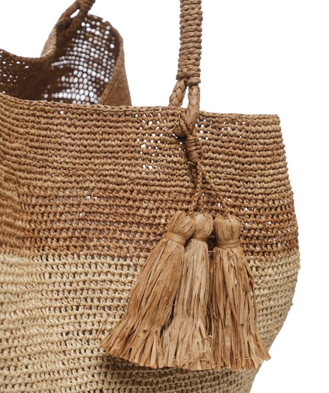 Rabarany Raffia Tassel Tote Bag