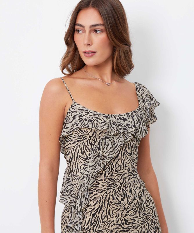 RIXO Ester Silk Midi Dress