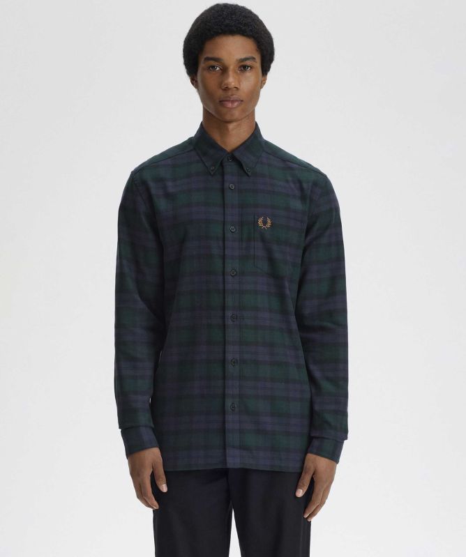 Fred Perry Brushed Black Watch Tartan Shirt