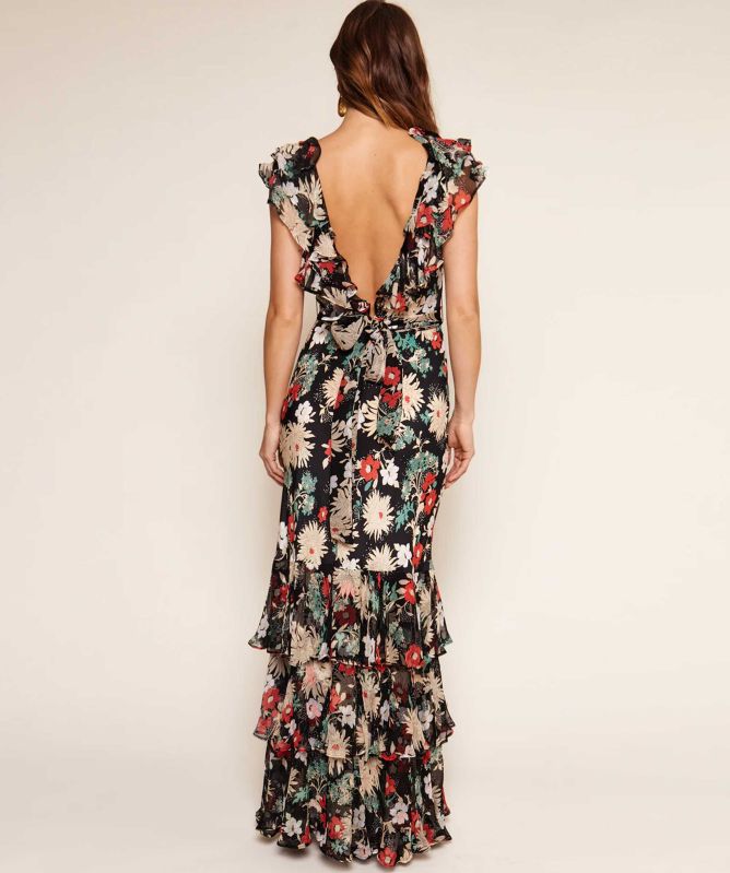 RIXO Rio Ruffled Silk Gown