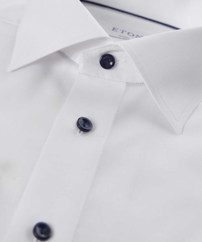 Eton Classic Fit Contrast Button Shirt