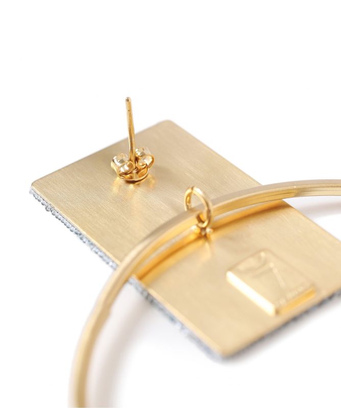 Katerina Vassou Join Gold Plated Crystal Earrings 