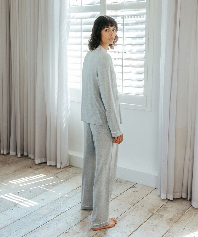 Chelsea Peers Modal Long Button Up Pajamas