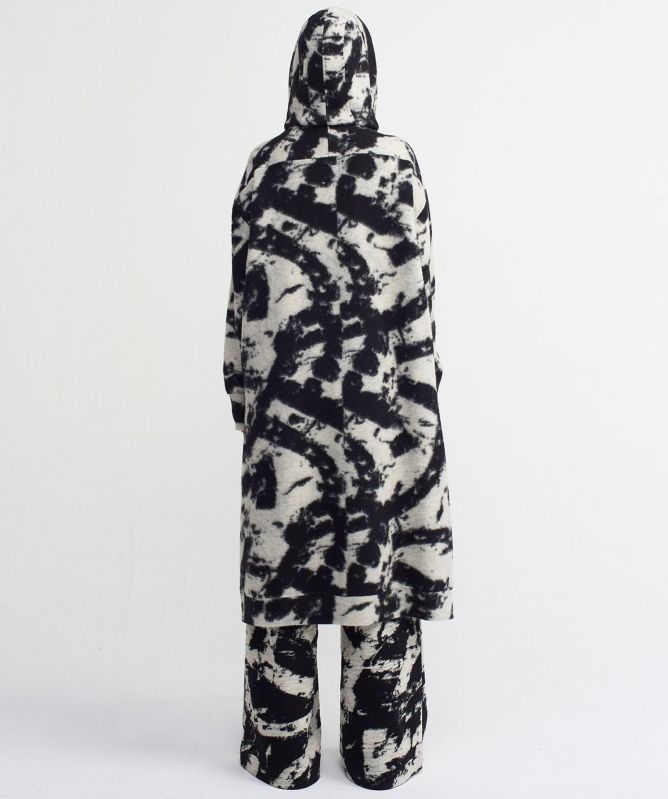 NU London Patterned Longline Fleece Jacket