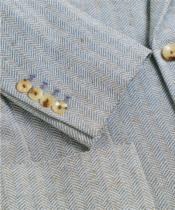 Circolo 1901 Linen Double Breasted Herringbone Blazer