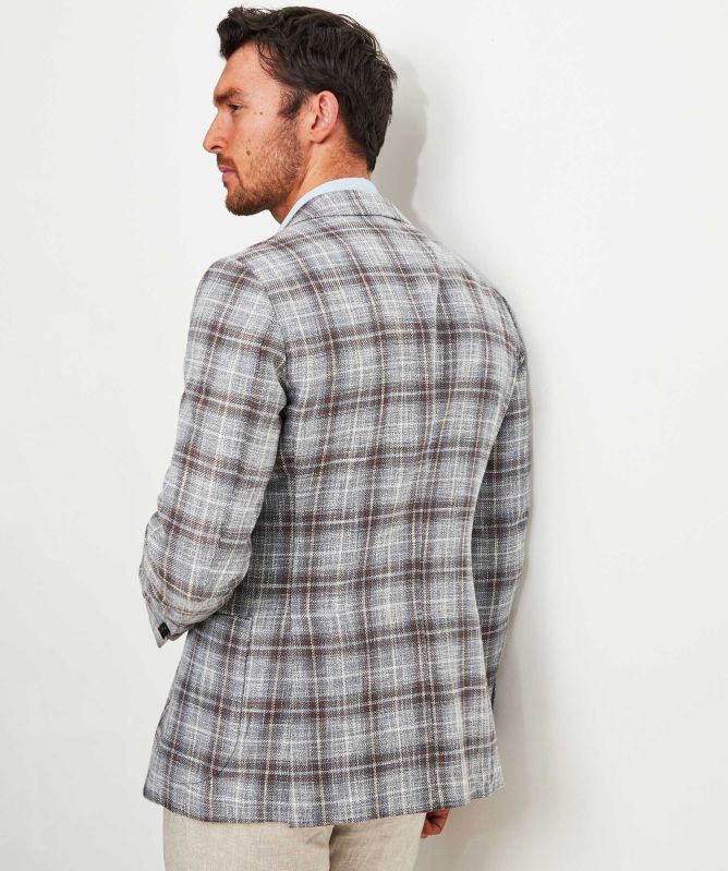 Cavaliere Linen Blend Loud Check Jacket