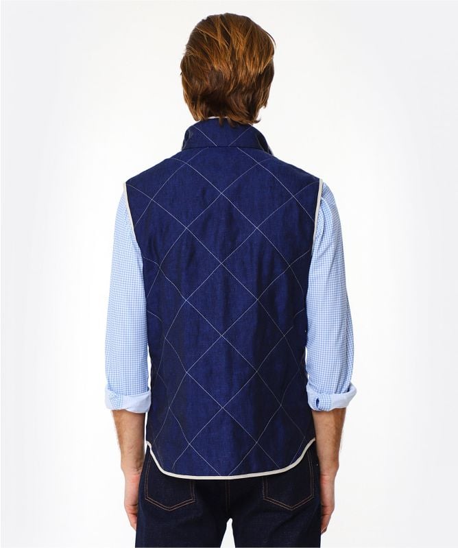 Waterville Linen Diamond Quilted Gilet | Jules B