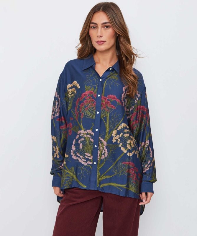 One Hundred Stars Parsley Seed Navy Shirt