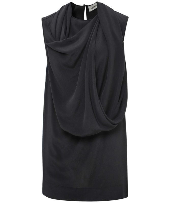 MEIMEIJ Black Sleeveless Draped Top