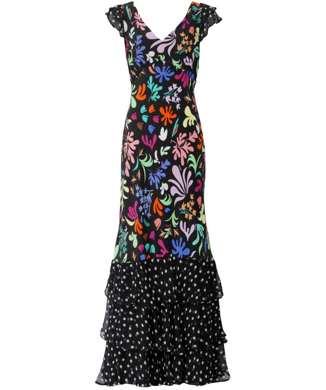 Rixo Ossy Silk Maxi Dress
