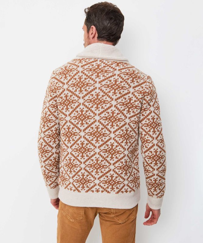 Gran Sasso Wool Jacquard Shawl Cardigan