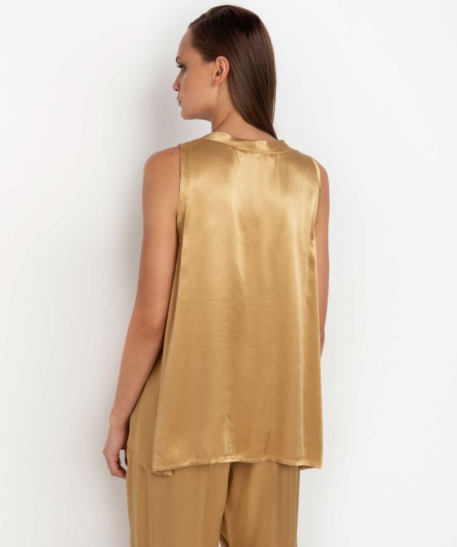 Greek Archaic Kori V-Neck Satin Vest