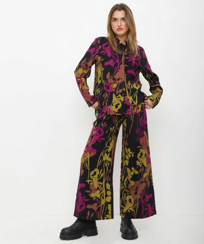 Thanny Grinza Leaf Print Trousers