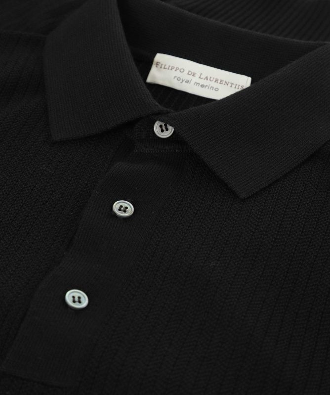Filippo De Laurentiis Merino Herringbone Polo