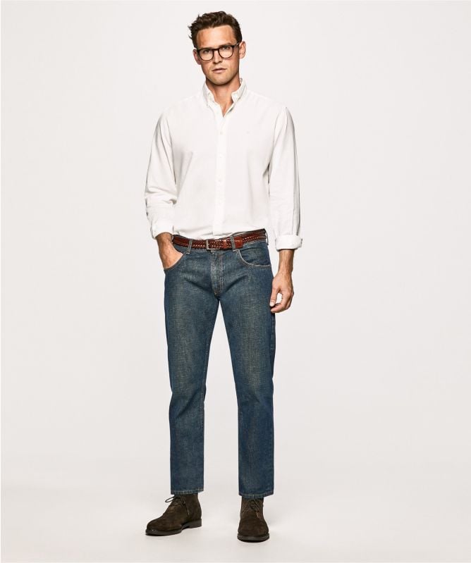 Hackett Slim Fit Garment Dyed Oxford Shirt
