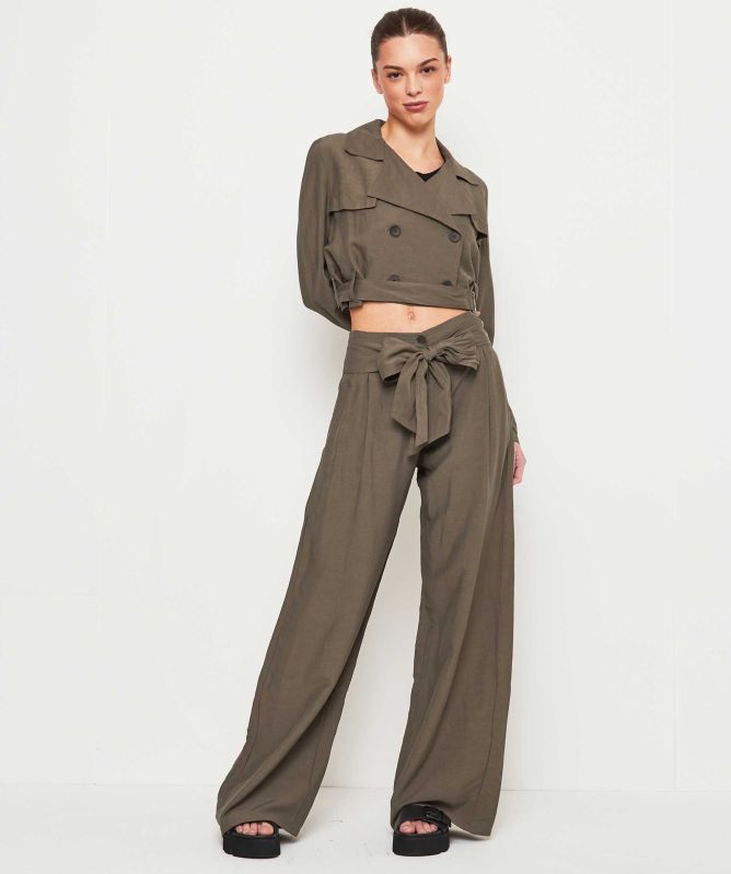 Lurdes Bergada Tie Waist Linen Blend Trousers