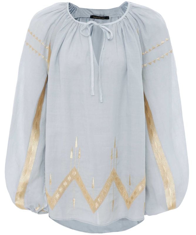 Greek Archaic Kori Embroidered Blouse