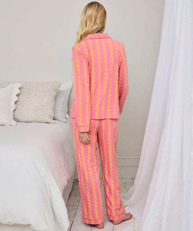 Chelsea Peers Sunset Wavy Stripe Long Pajama Set