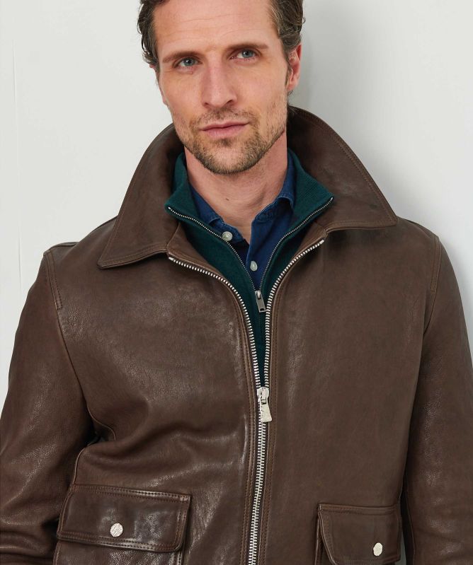 J. Blades Leather Zip Jacket